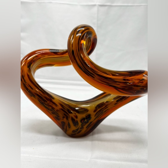 Unique Murano style art glass, abstract, free sculpture, amber leopard print - Picture 2 of 6